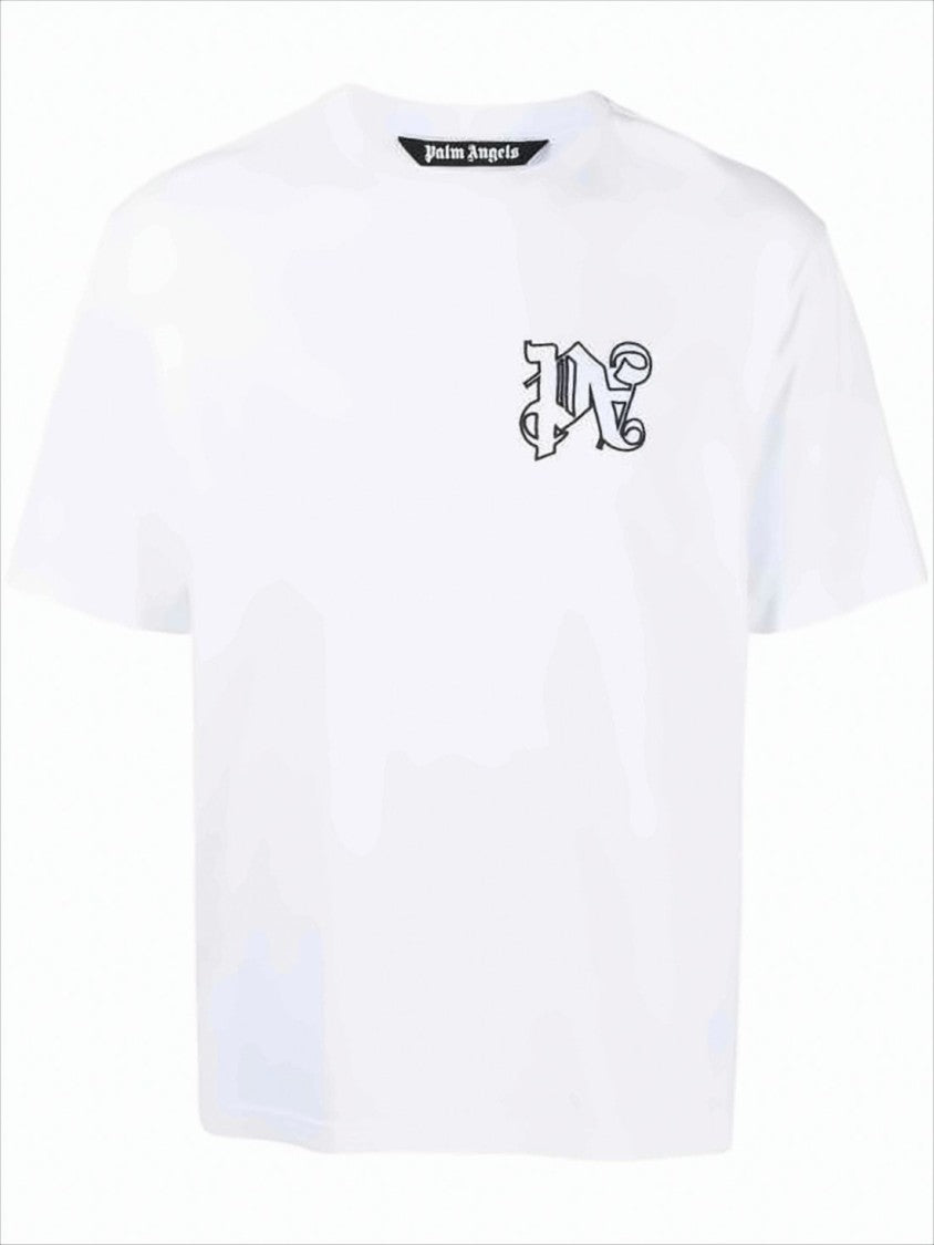 Palm Angels Short-Sleeve T-Shirt With Stylized Logo