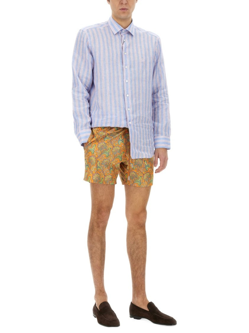 Etro Paisley Pattern Swimsuit With Elastic Waistband