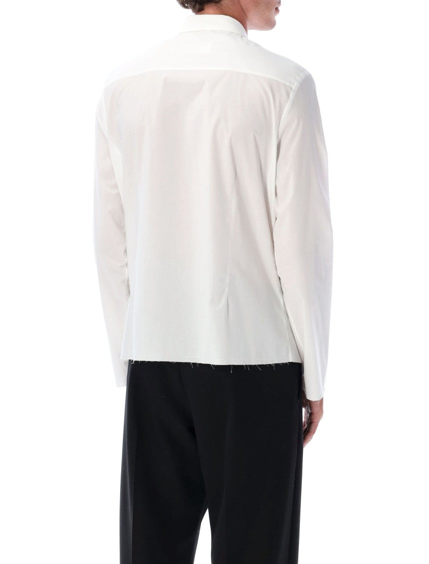 Mm6 By Maison Margiela Minimalist Long-Sleeve Shirt With Deconstructed Edges