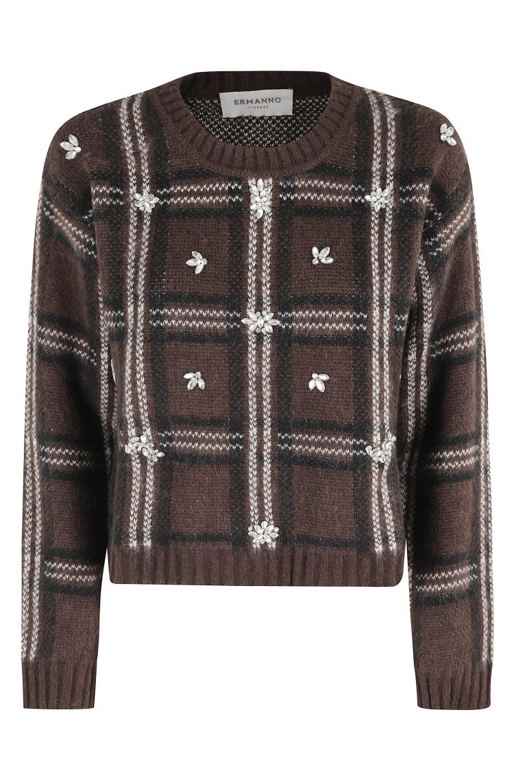 Ermanno Firenze Crew Neck Cropped Sweater