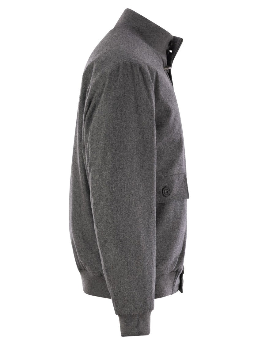 Fay Water-Repellent Wool Flannel Bomber Jacket