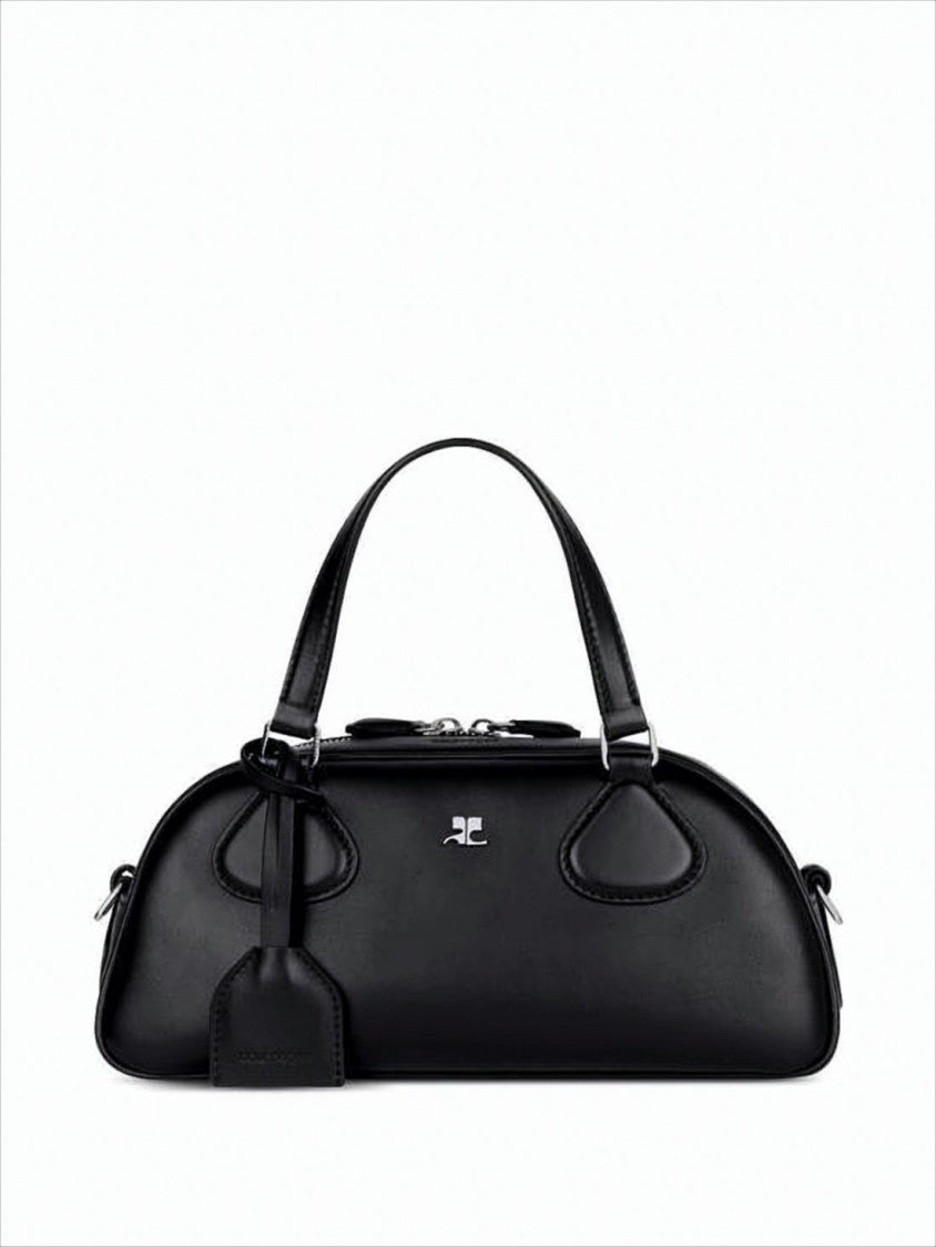 Courrèges Elongated Calf Leather Crossbody Bag With Adjustable Strap