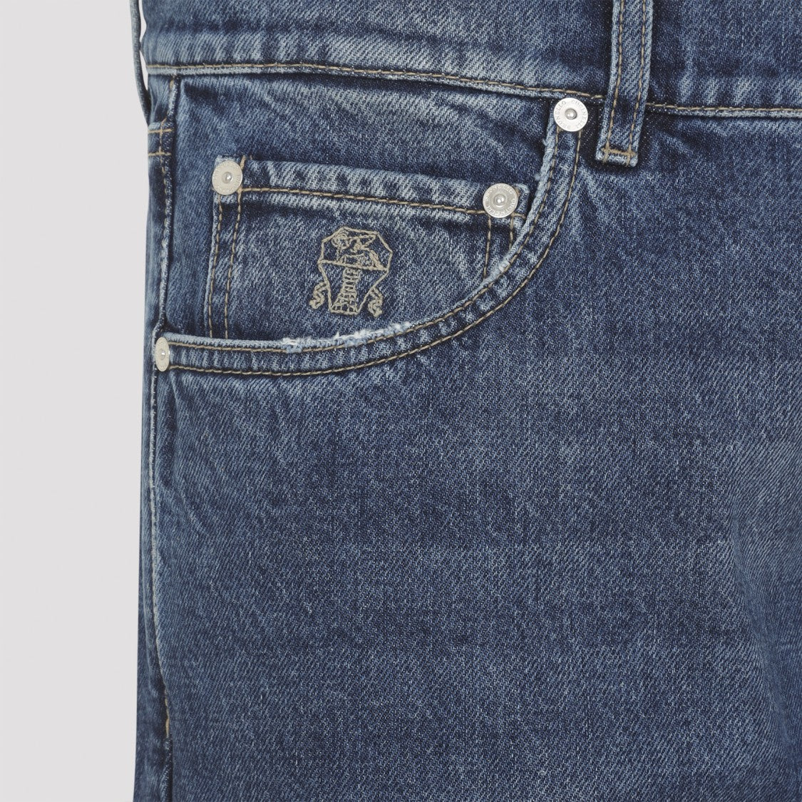 Brunello Cucinelli Medium Blue Straight-Leg Jeans