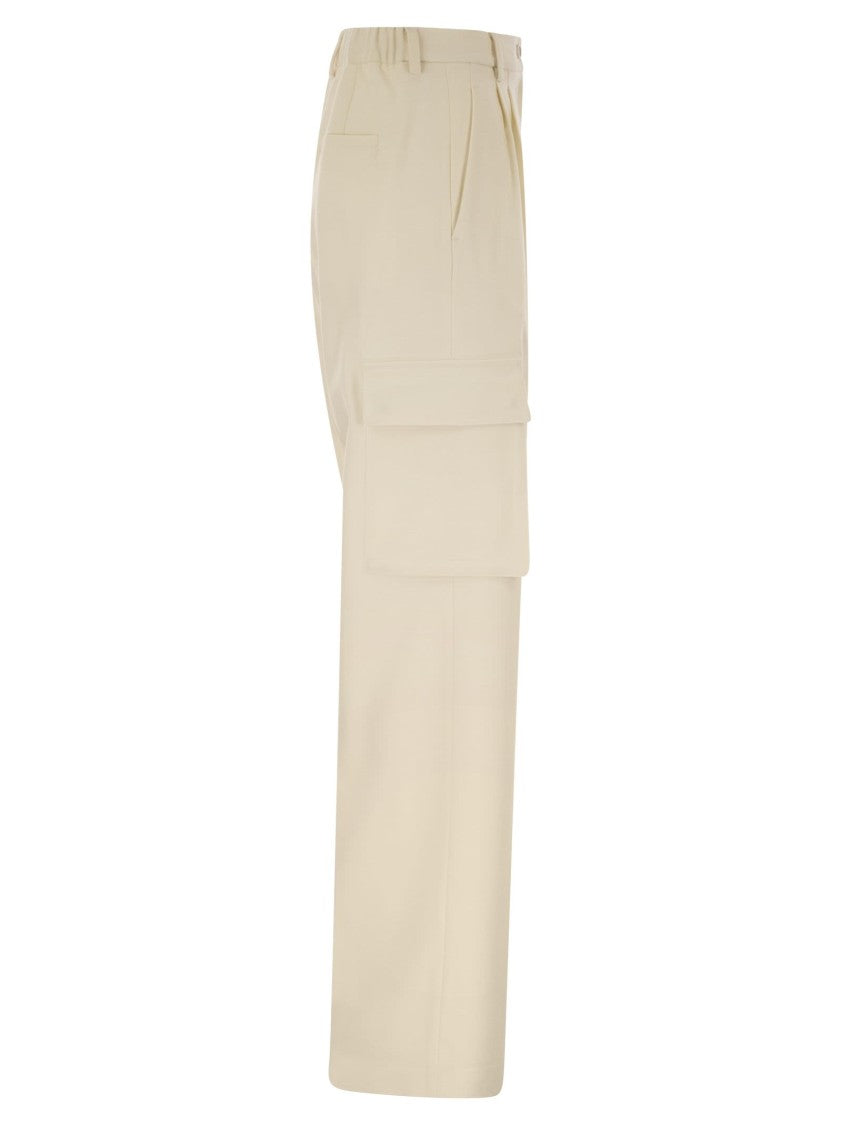 Herno Cargo Trousers In Wool And Viscose Blend