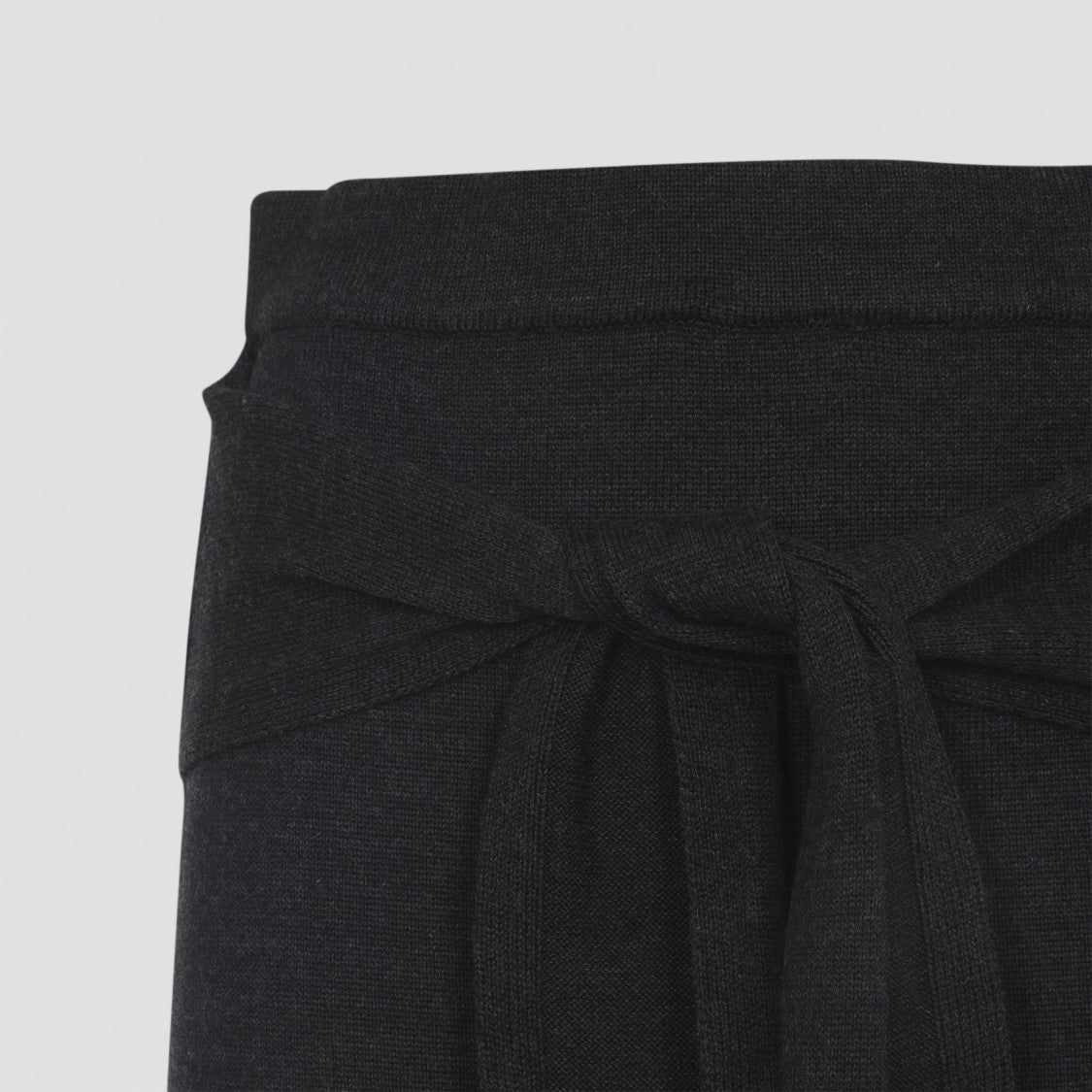 Lemaire Anthracite Grey Wool Trompe Loeil Skirt