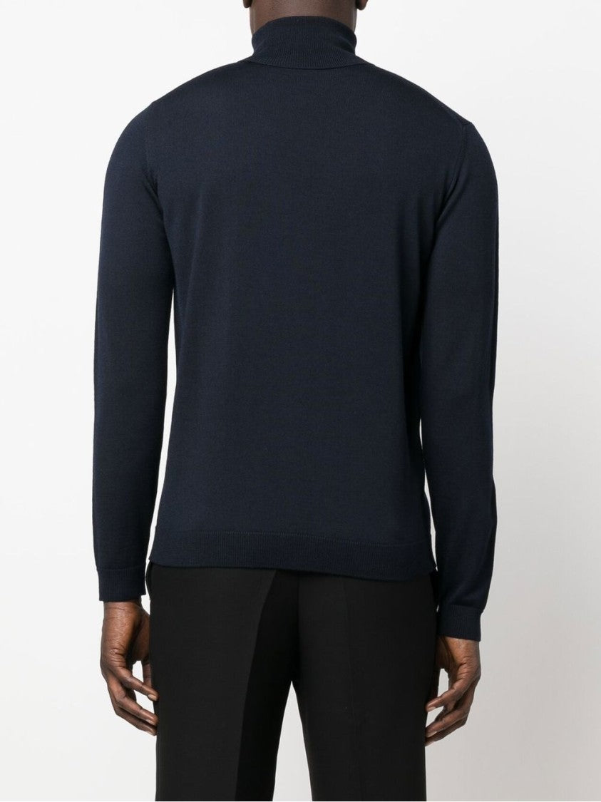 Roberto Collina Fitted Black Turtleneck Sweater