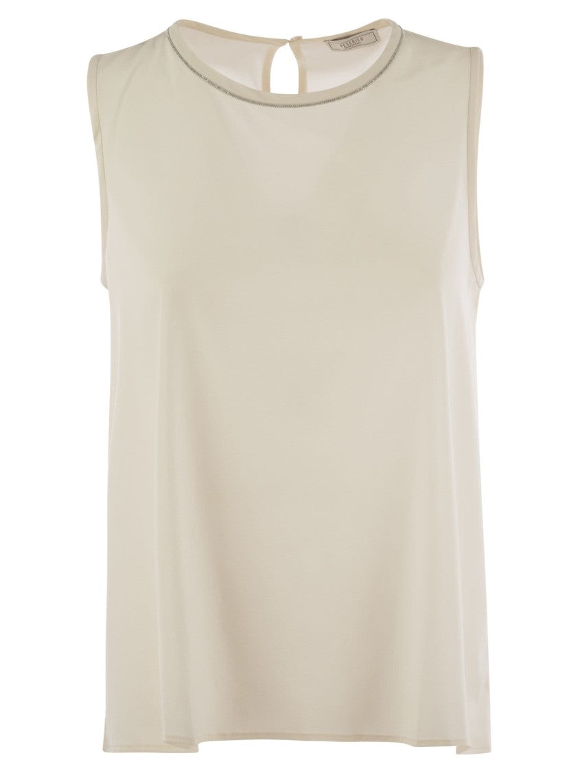 Peserico Stretch Silk Crepe De Chine Top