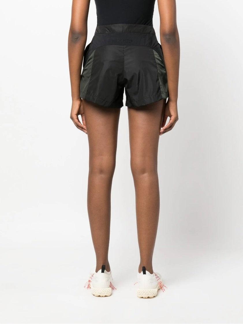 Moncler Contemporary Black Bermuda Shorts With Textured Panels