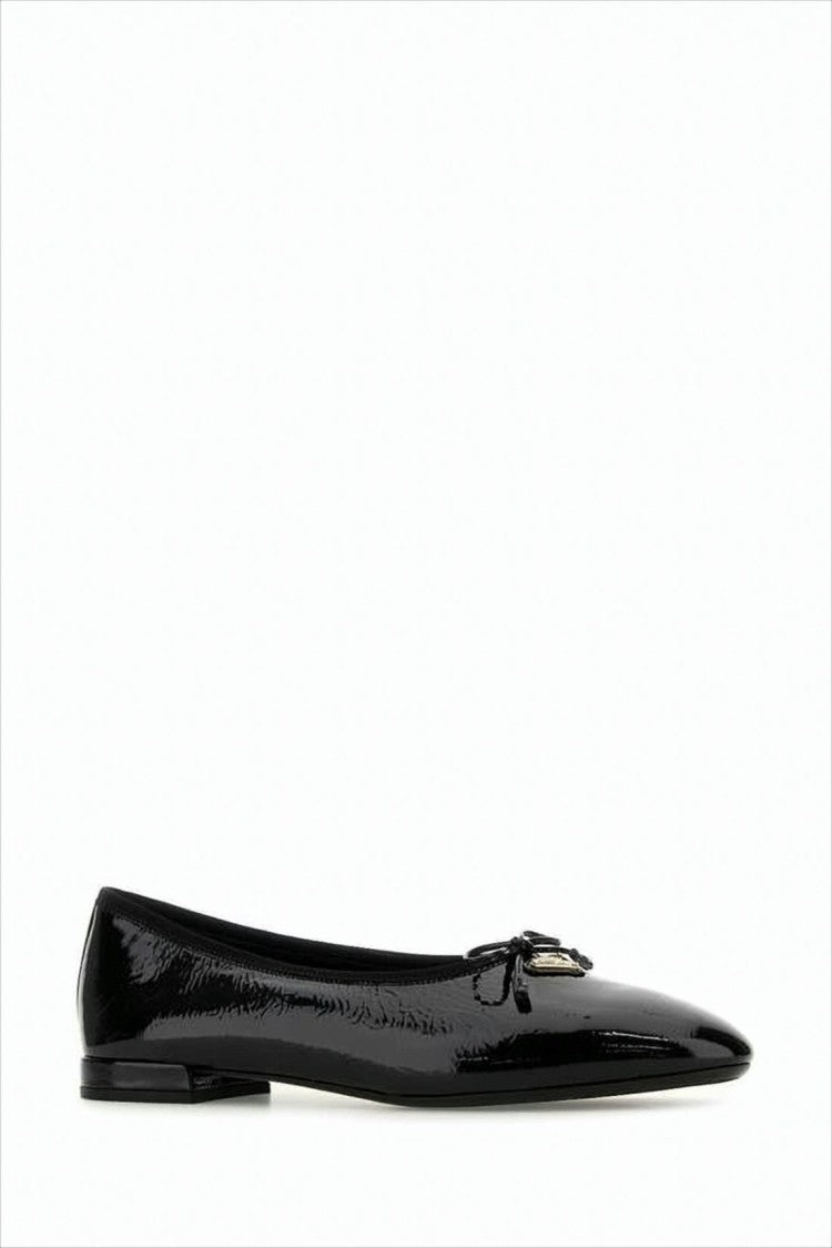 Prada Pointed Toe Flat Shoes With Decorative Bow
