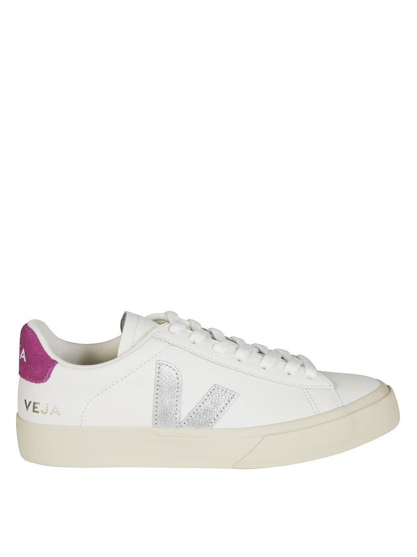 Veja Low-Top Sneakers With Textured Silver Logo