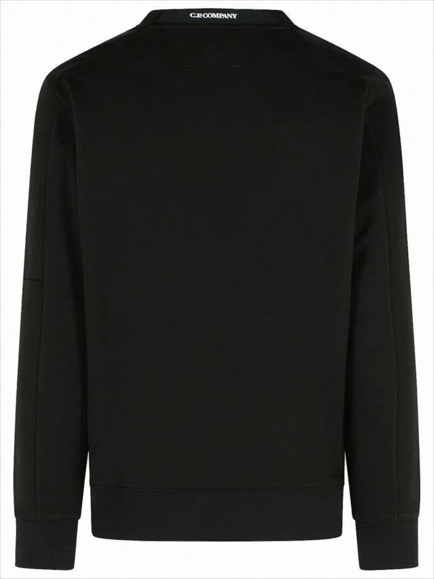 C.P. Company Long-Sleeve Crewneck Sweatshirt With Zippered Pocket And Circular Logo Patch