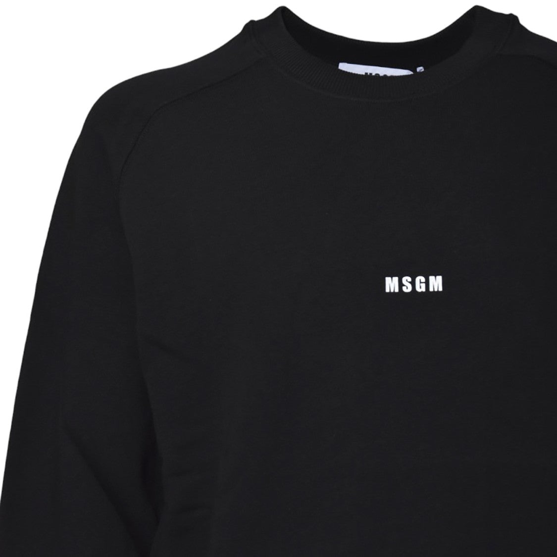 Msgm Black Cotton Crewneck Sweatshirt