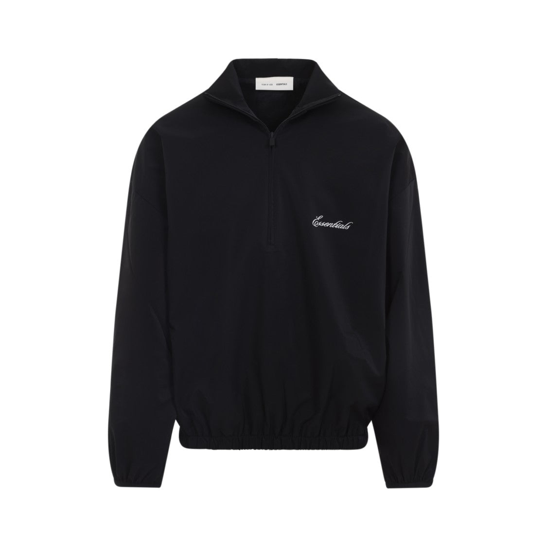 Fear Of God Half-Zip Black Sweatshirt With Embroidered Logo