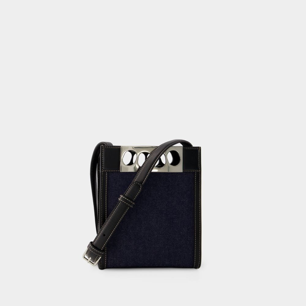 Alexander Mcqueen Mini Tote Bag - Leather - Denim/Black