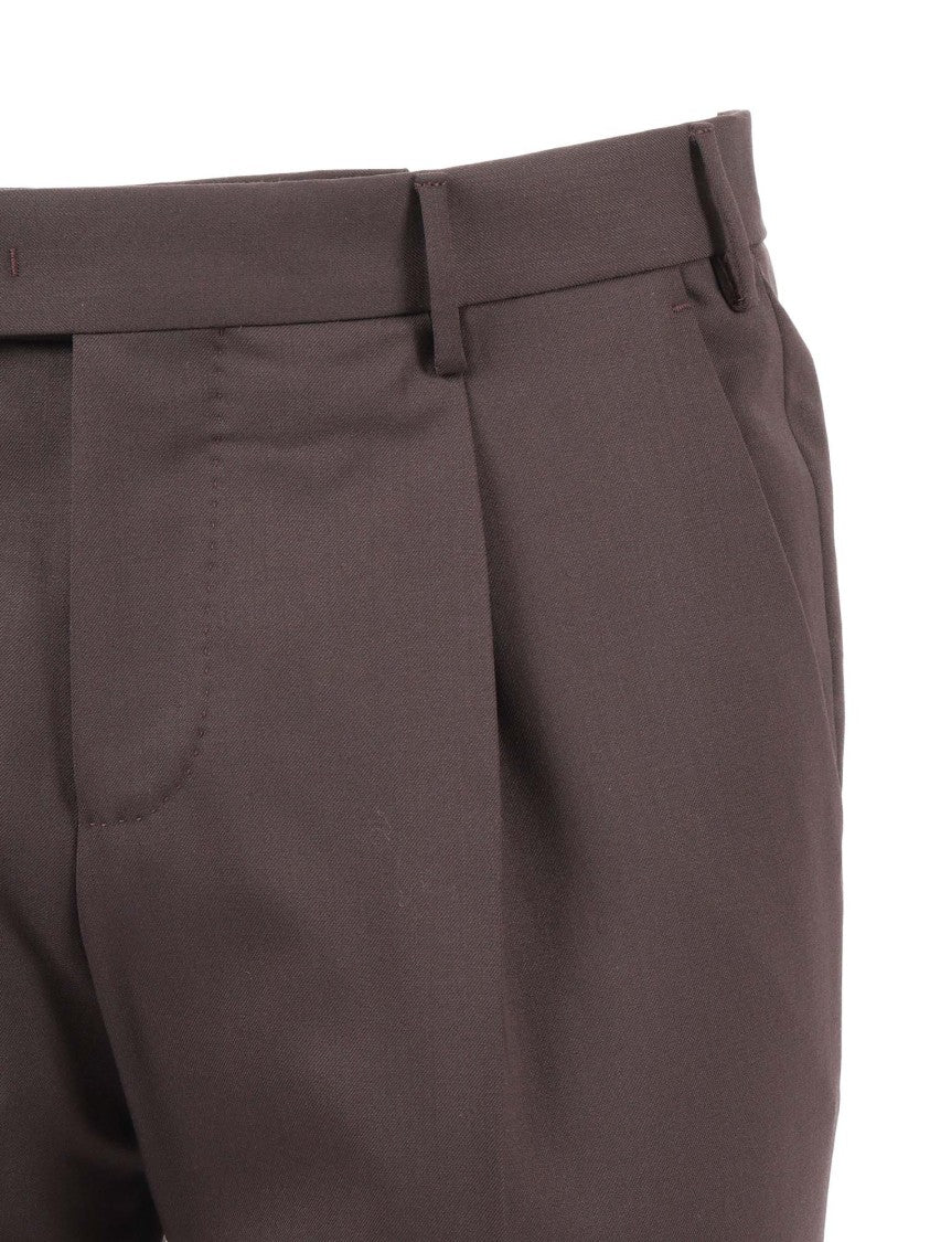 Pt01 Tailored Trousers With Single Pleat And Flap Pockets
