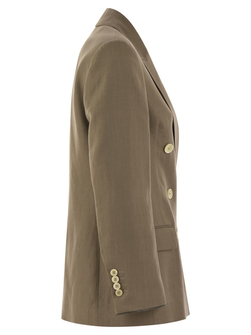 Brunello Cucinelli Fluid Viscose And Linen Twill Jacket