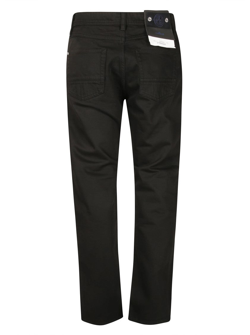 Stone Island Straight-Leg Black Jeans With Five-Pocket Design