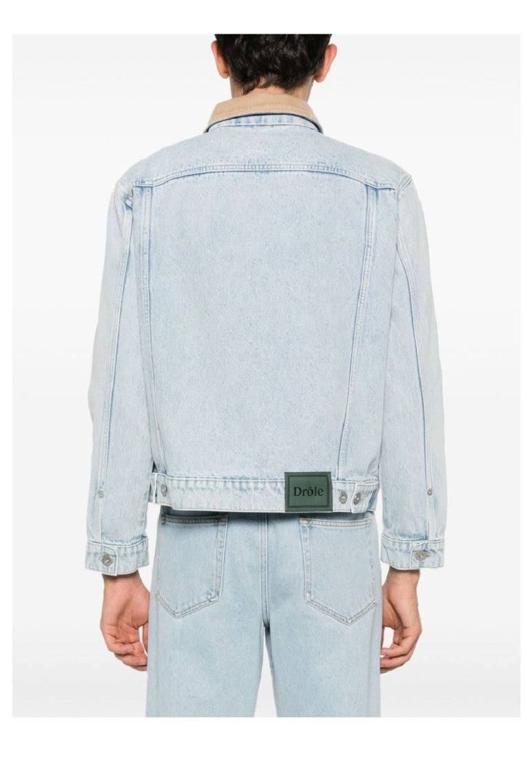 Drôle De Monsieur Light Blue Faded Denim Jacket