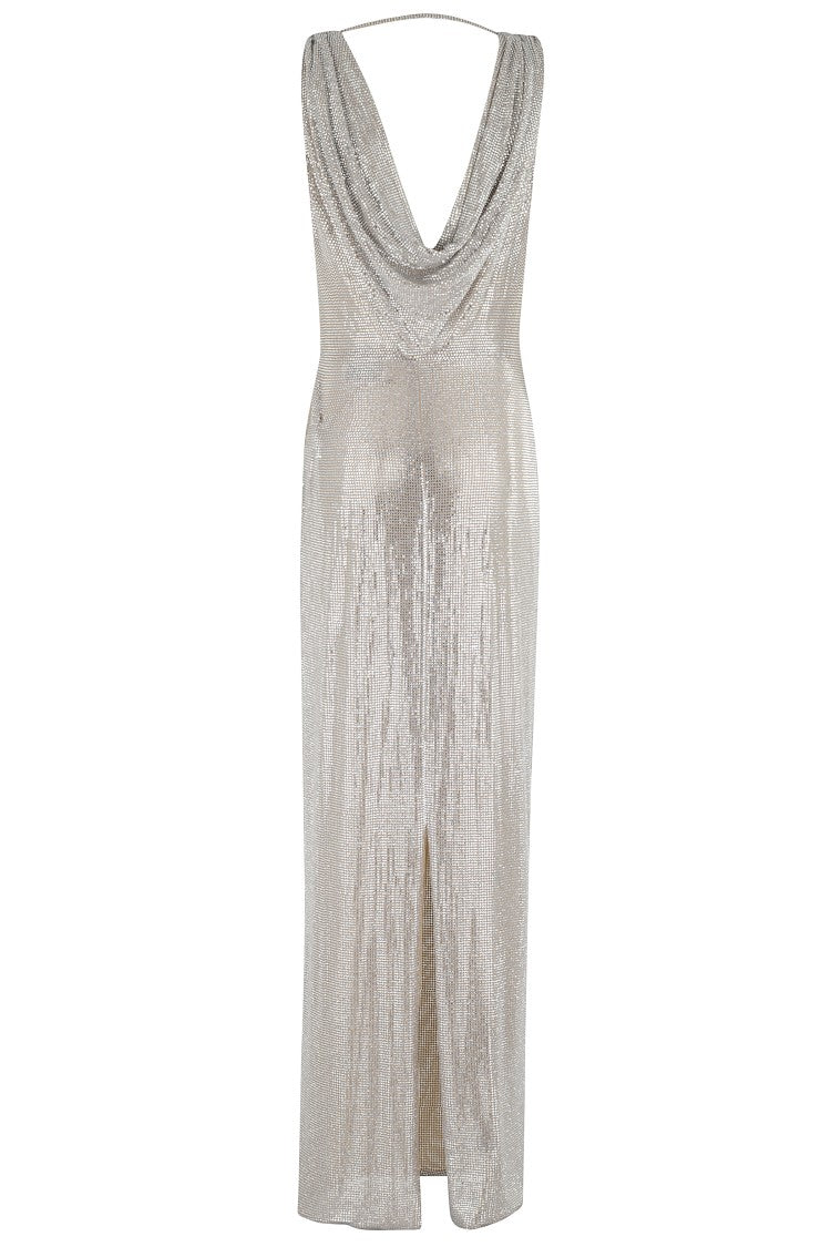 Giuseppe Di Morabito Sleeveless Metallic Long Dress With Back Slit