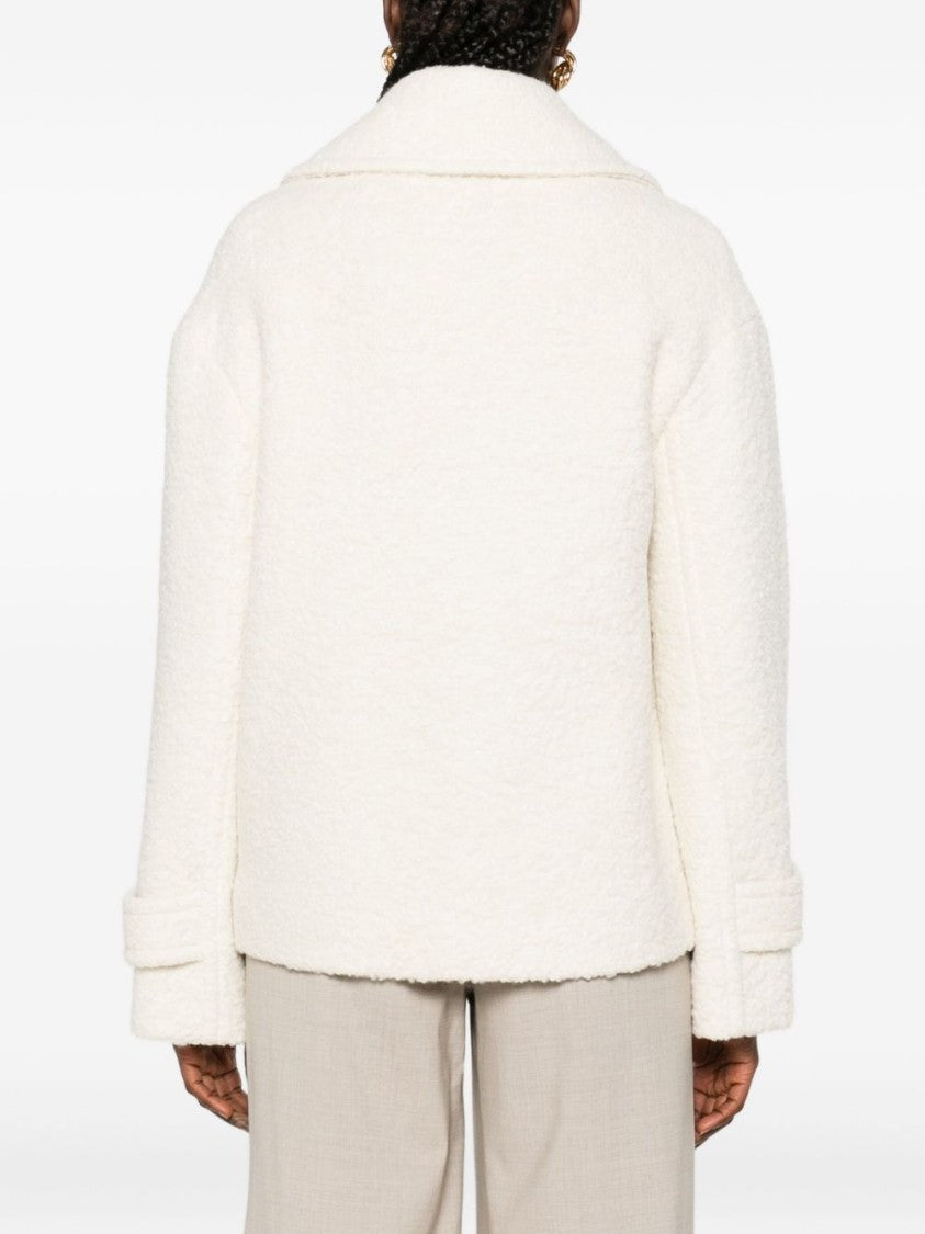 Tagliatore Textured Double-Breasted Coat In Alpaca Blend