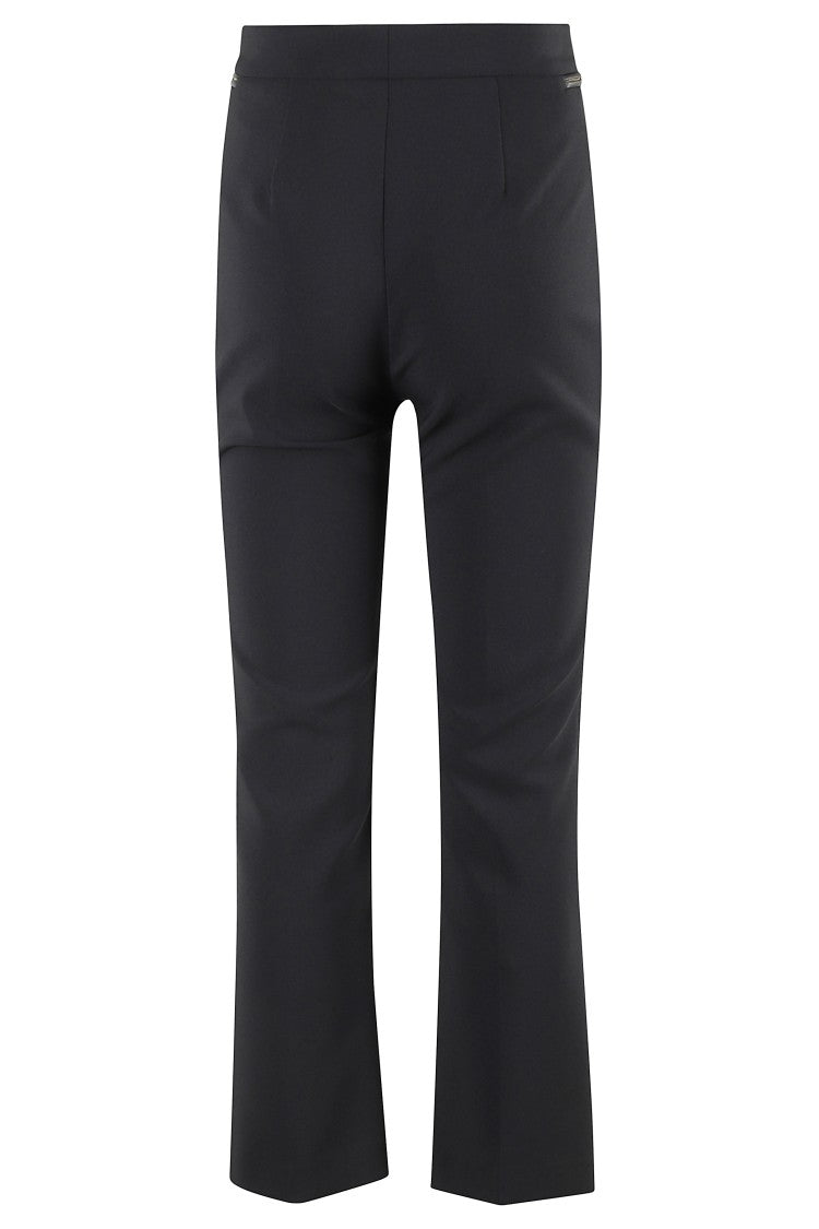 Elisabetta Franchi High-Waisted Black Pants With Flared Leg