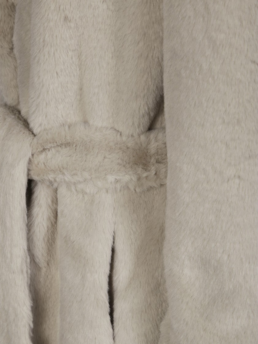 Herno Long Soft-Textured Coat With Wide Lapel