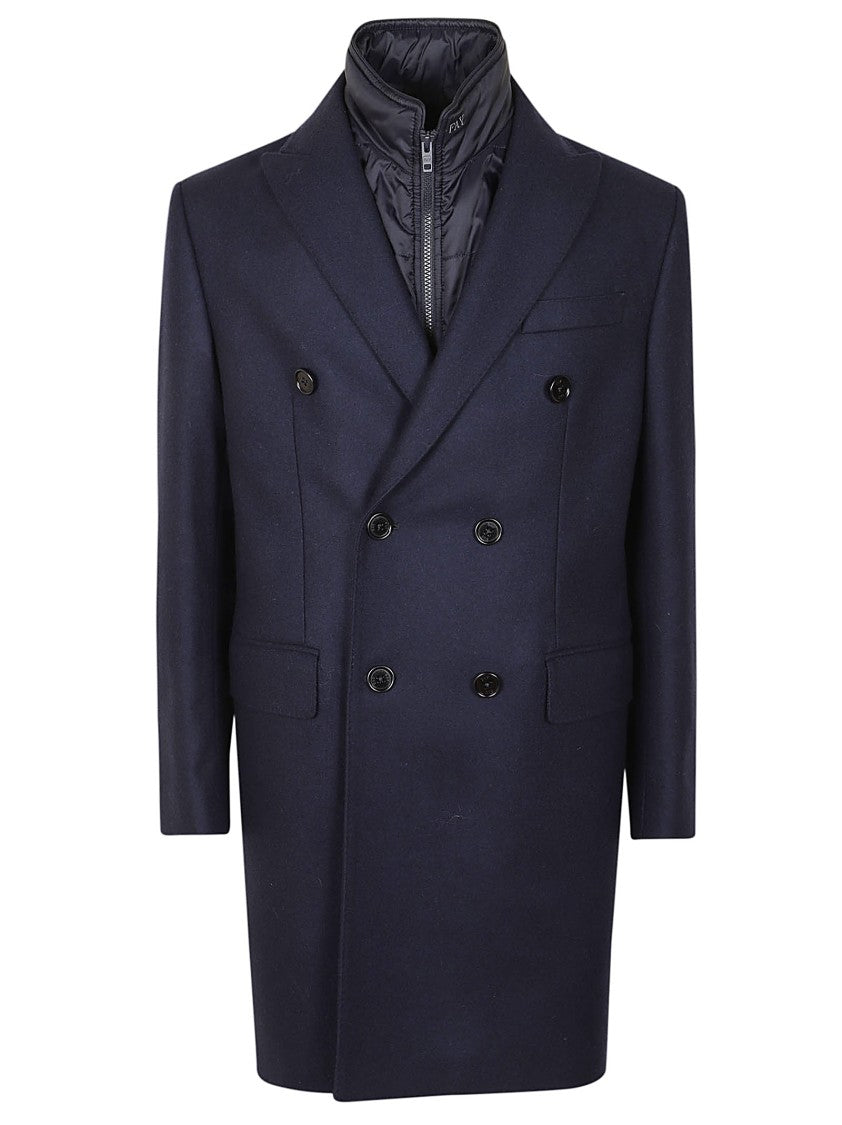 Fay Double-Breasted Wool Coat With Detachable Lining