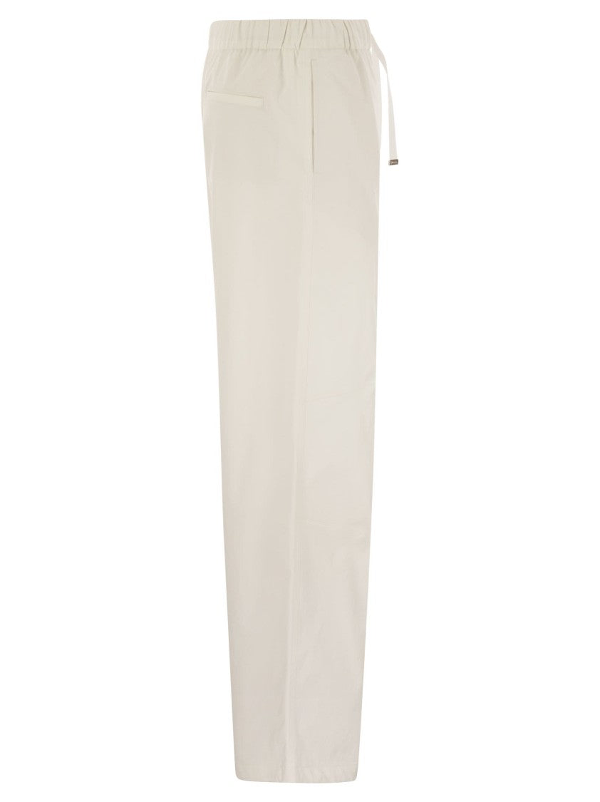 Herno Resort Cotton Trousers With Drawstring