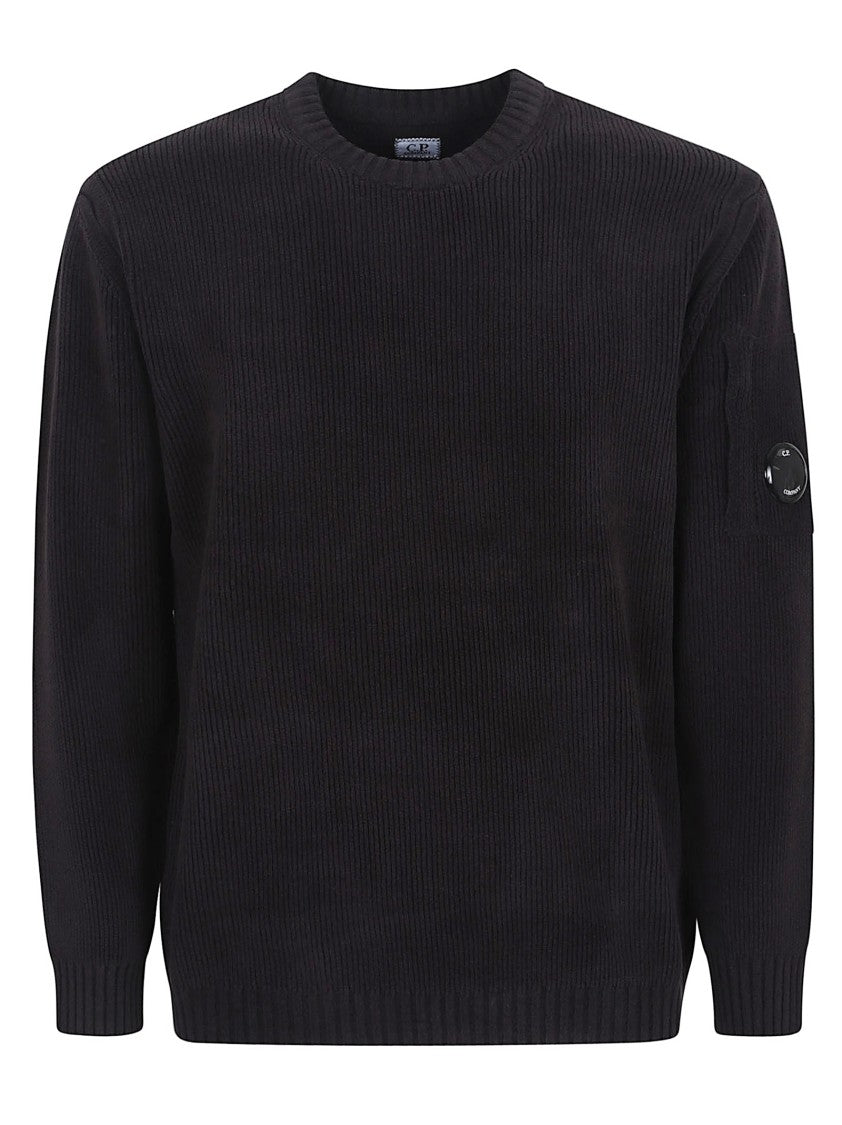 C.P. Company Ribbed Knit Black Sweater