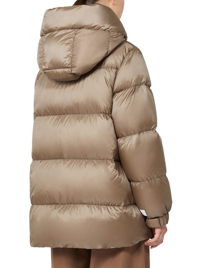 Max Mara Padded Hooded Coat With Horizontal Quilting