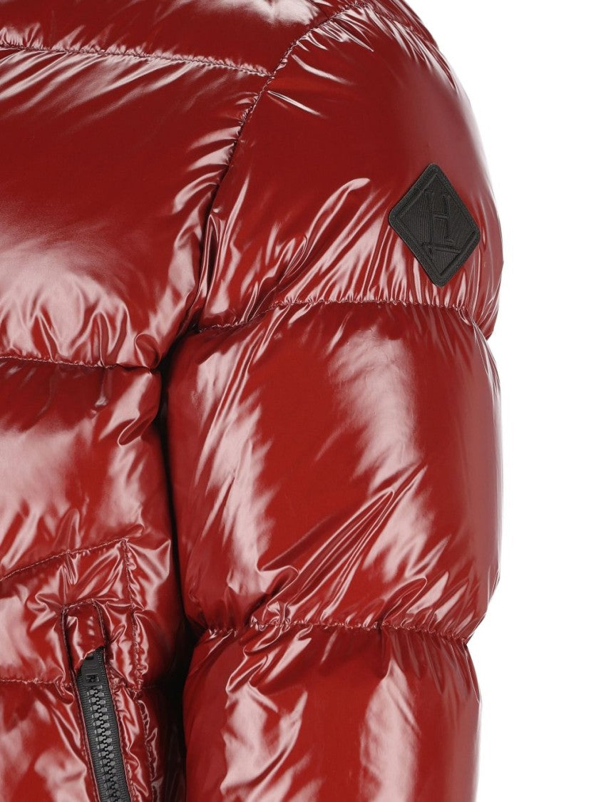 Herno Puffer-Style Bordeaux Jacket With High Collar