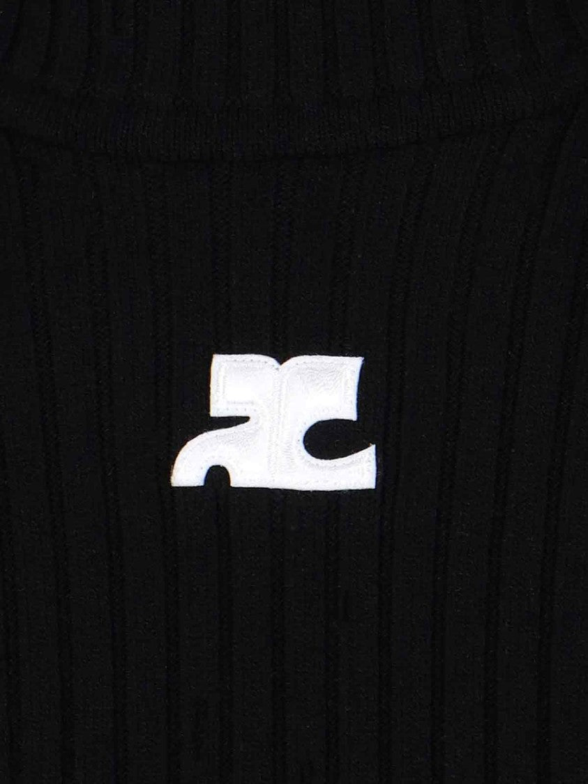 Courrèges "Reedition" Ribbed Top – Black