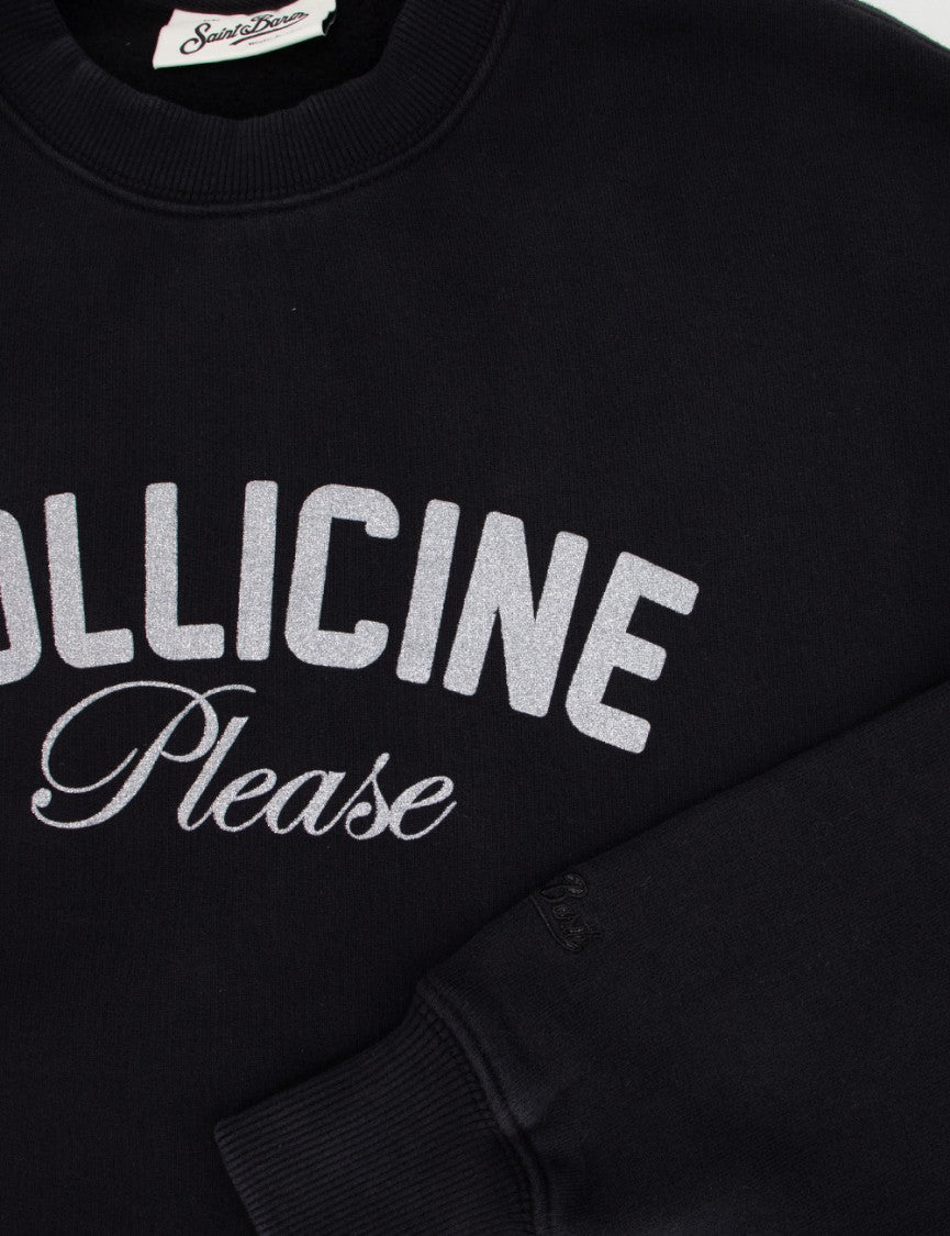 Mc2 Saint Barth Relaxed Fit Black Sweatshirt