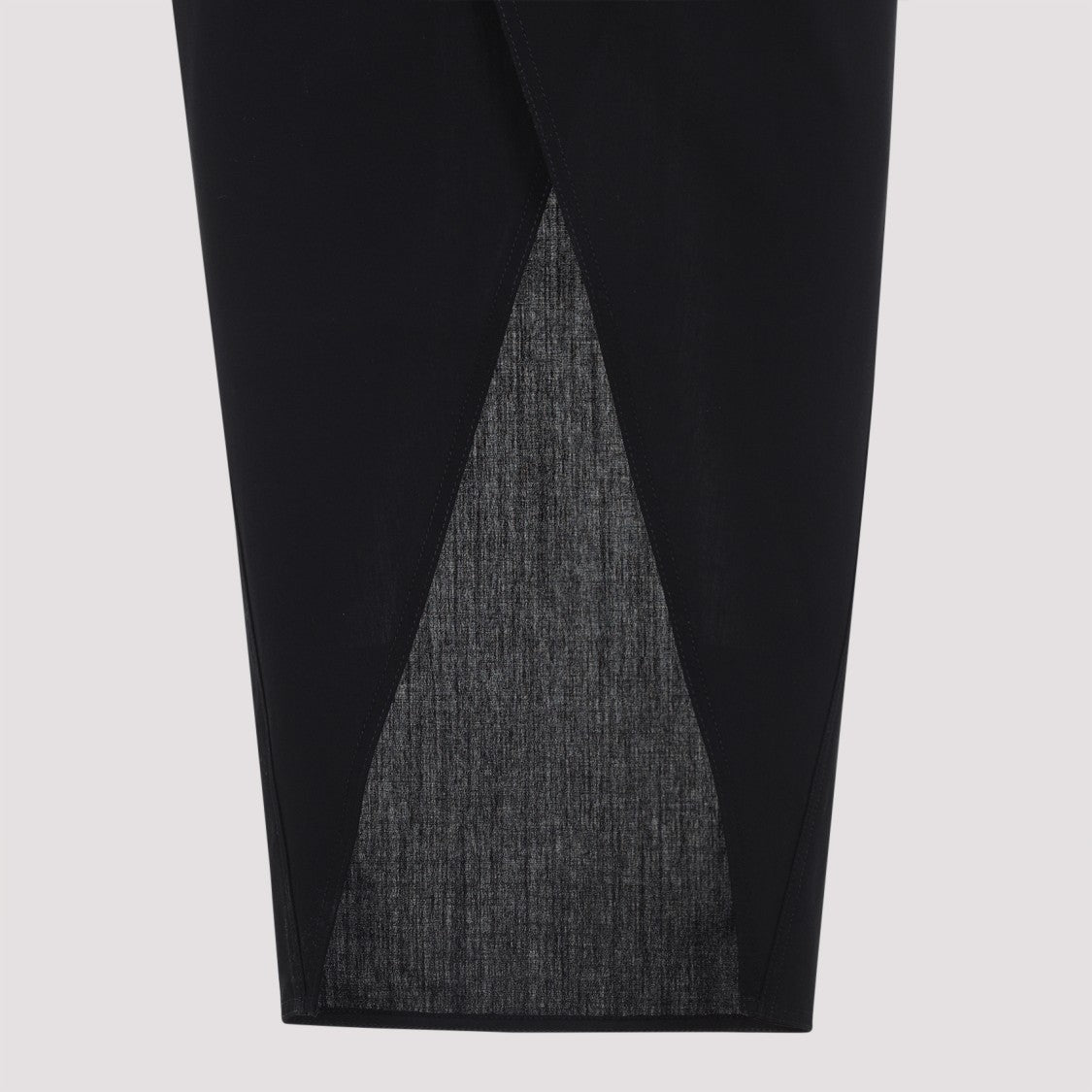 Rick Owens Long Black Wool Skirt With Front Slit