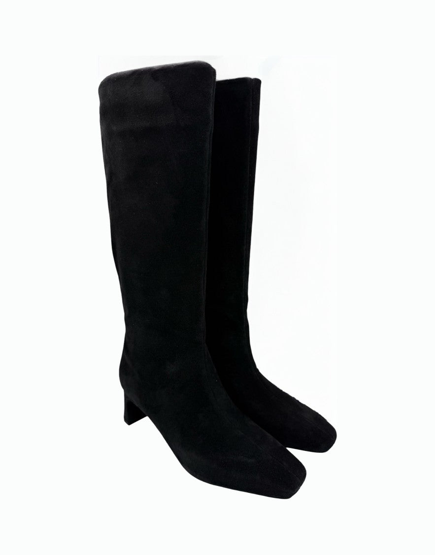 Rag & Bone Mid-Calf Black Leather Astor Boot With Subtle Stitching