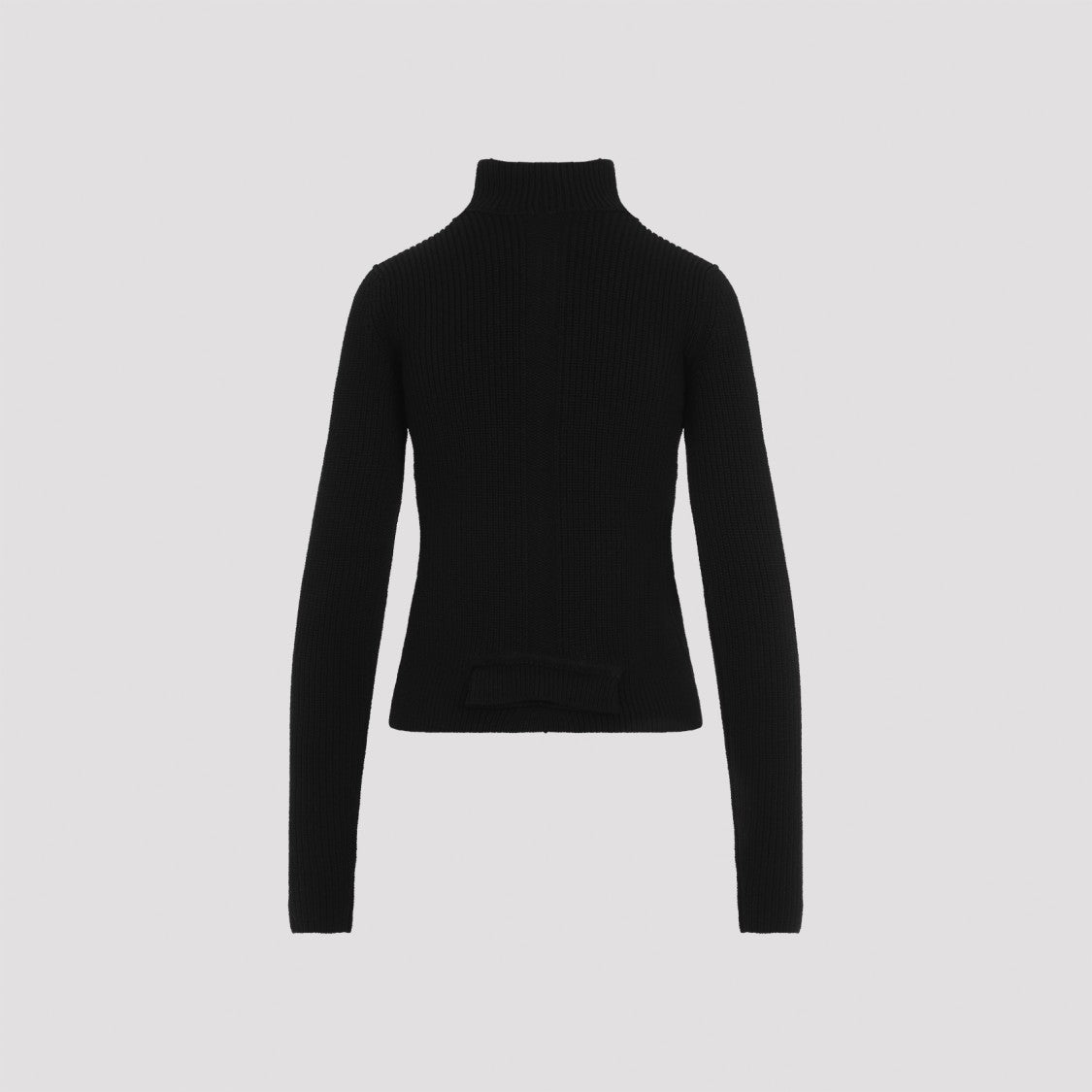 Rick Owens Fitted High Neck Sweater With Ribbed Texture