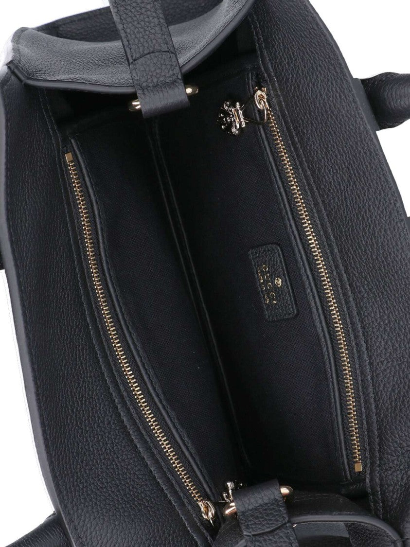Gucci Black Pebbled Leather Medium Tote Bag