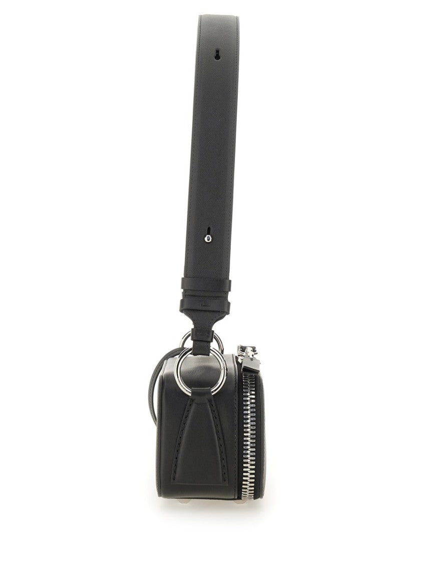 Maison Margiela Rectangular Leather Shoulder Bag With Smooth Finish And Silver-Tone Accents