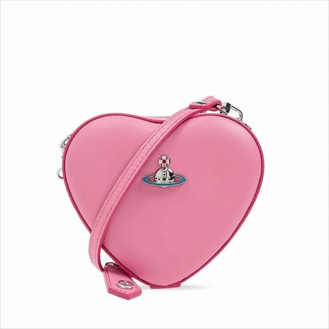 Vivienne Westwood Heart-Shaped Nappa Leather Shoulder Bag With Zip Closure