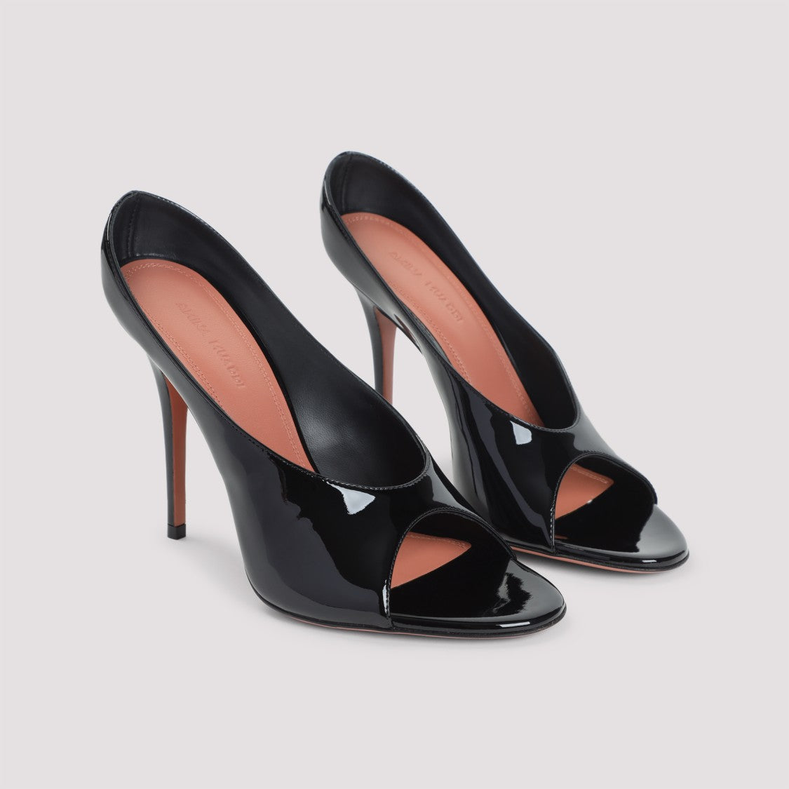 Amina Muaddi Patented Leather Sandals With 10.5 Cm Heel
