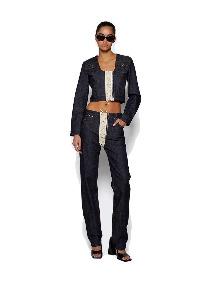 Jean Paul Gaultier Jean With Lacing Detail Indigo