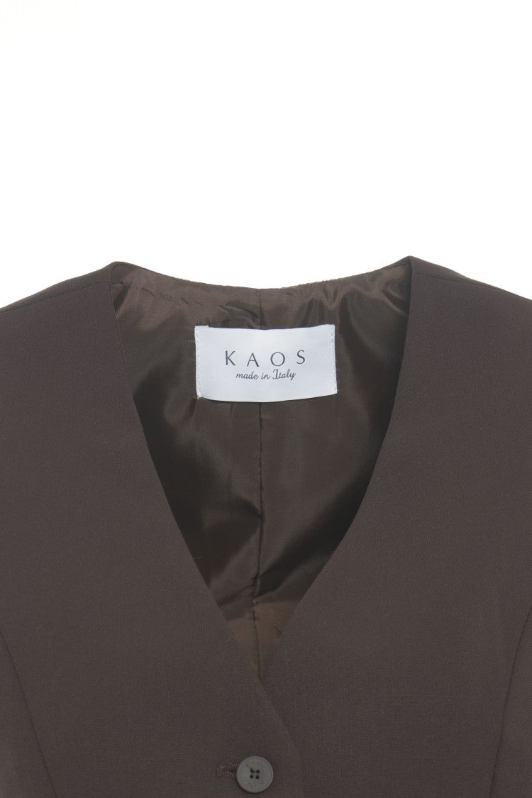 Kaos Bronze Slim-Fit Waistcoat With Classic V-Neck