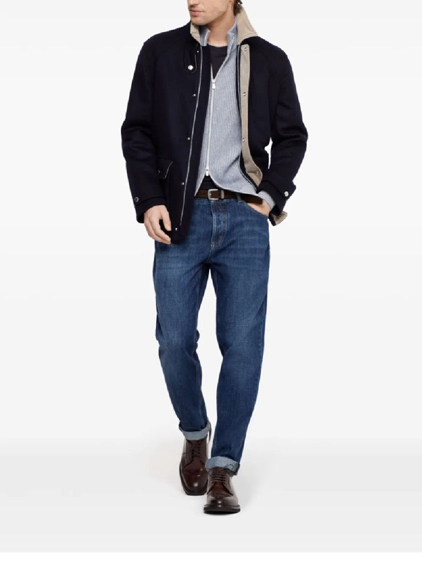 Brunello Cucinelli Relaxed-Fit Denim Trousers With Rolled Cuffs