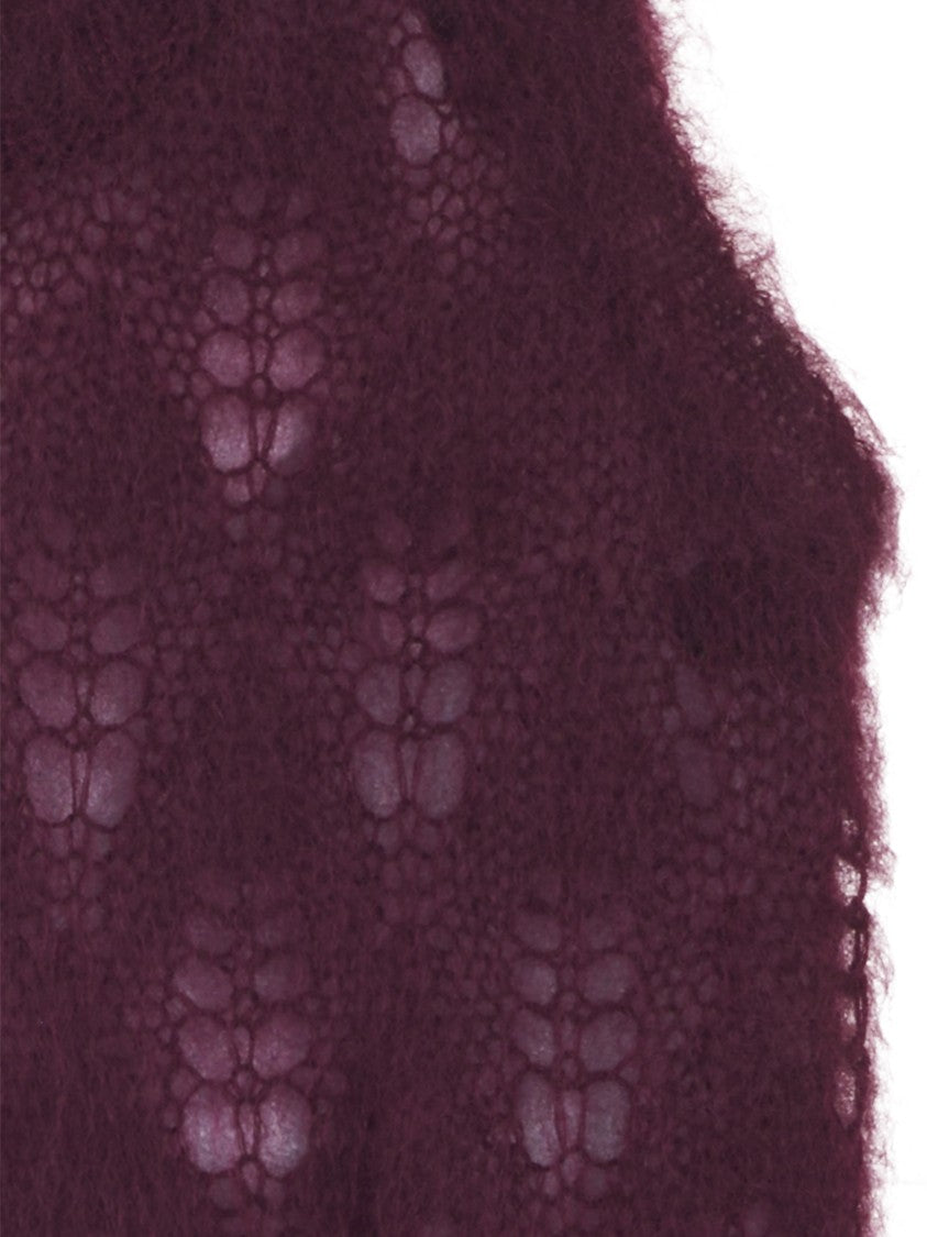 Forte Forte Brushed Mohair Lace Vest In Rich Bordeaux