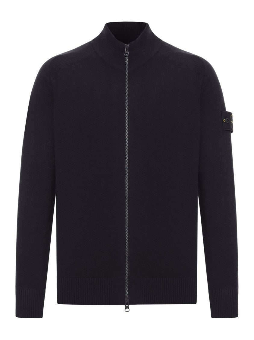 Stone Island Classic Black Virgin Wool Sweater