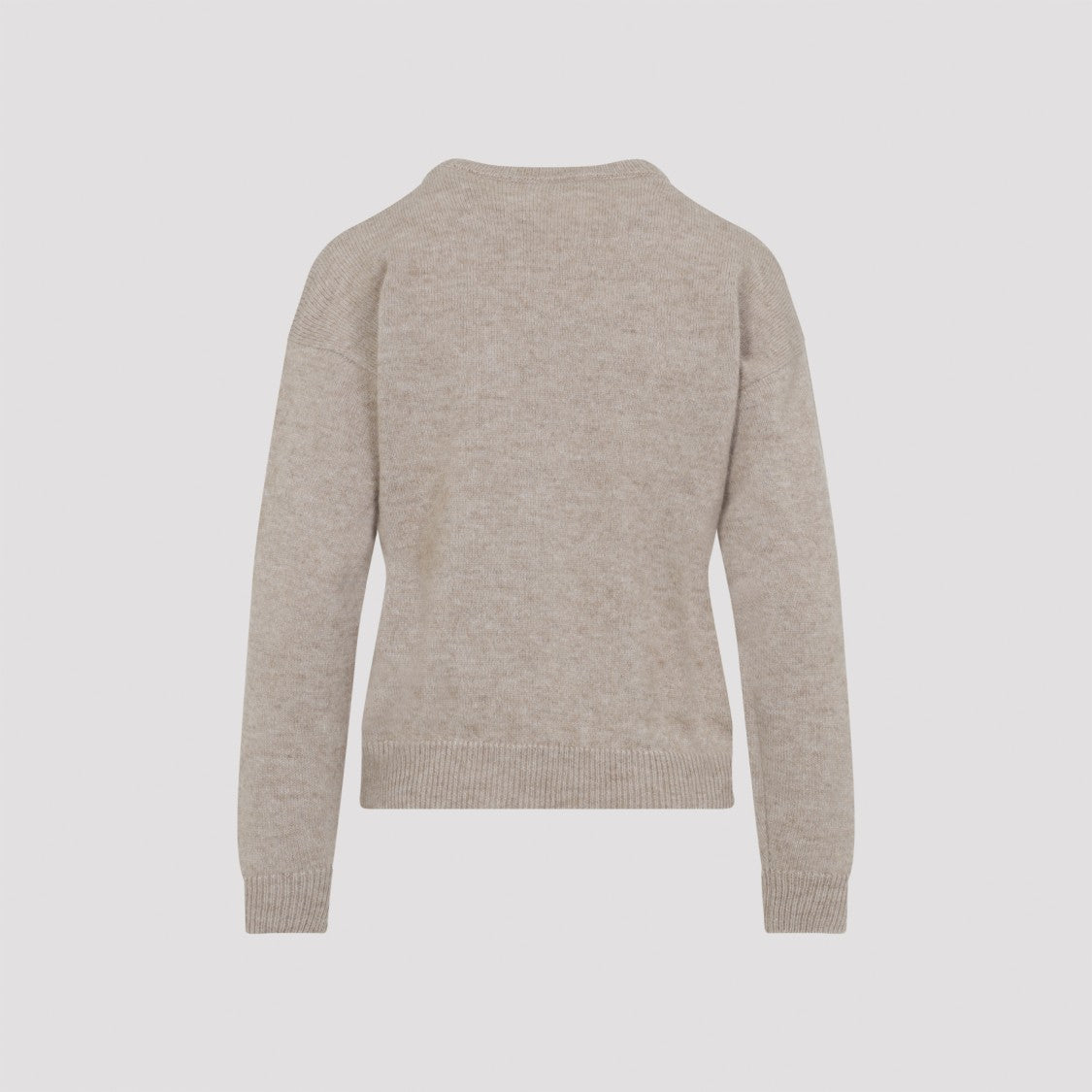 Peserico Amber Beige Virgin Wool Knit Sweater