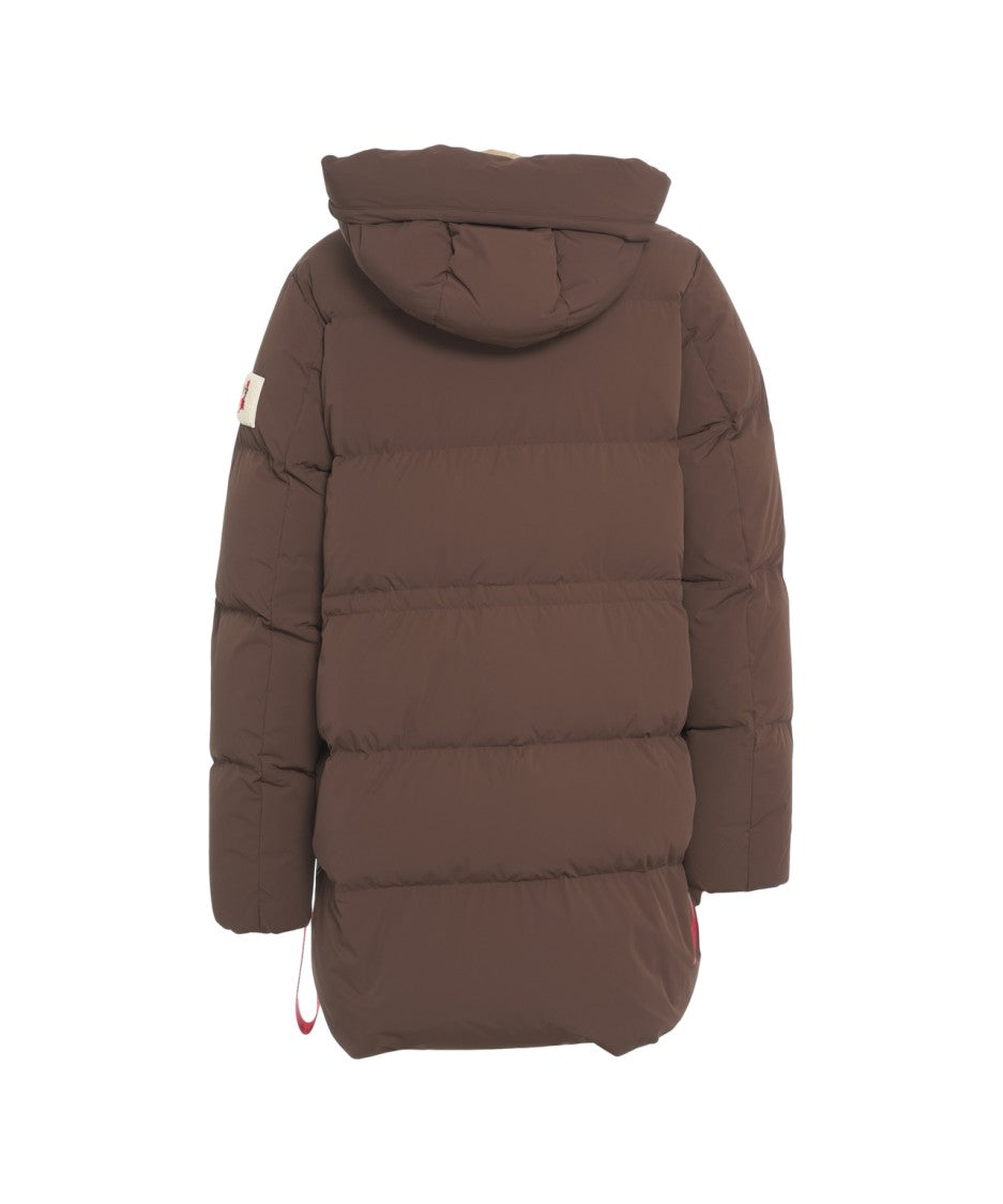 After Label Quilted Down Jacket With Tailored Drawstring And Functional Pockets