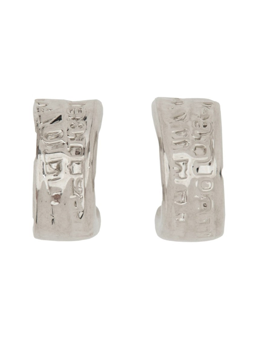 Jean Paul Gaultier Sculptural Silver Brass Earrings