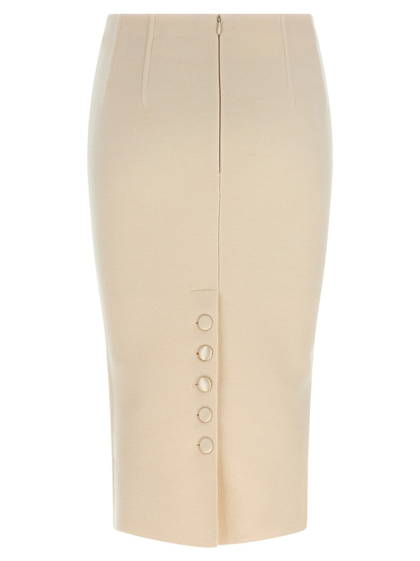 Elisabetta Franchi Fabric Stitch Wool Skirt