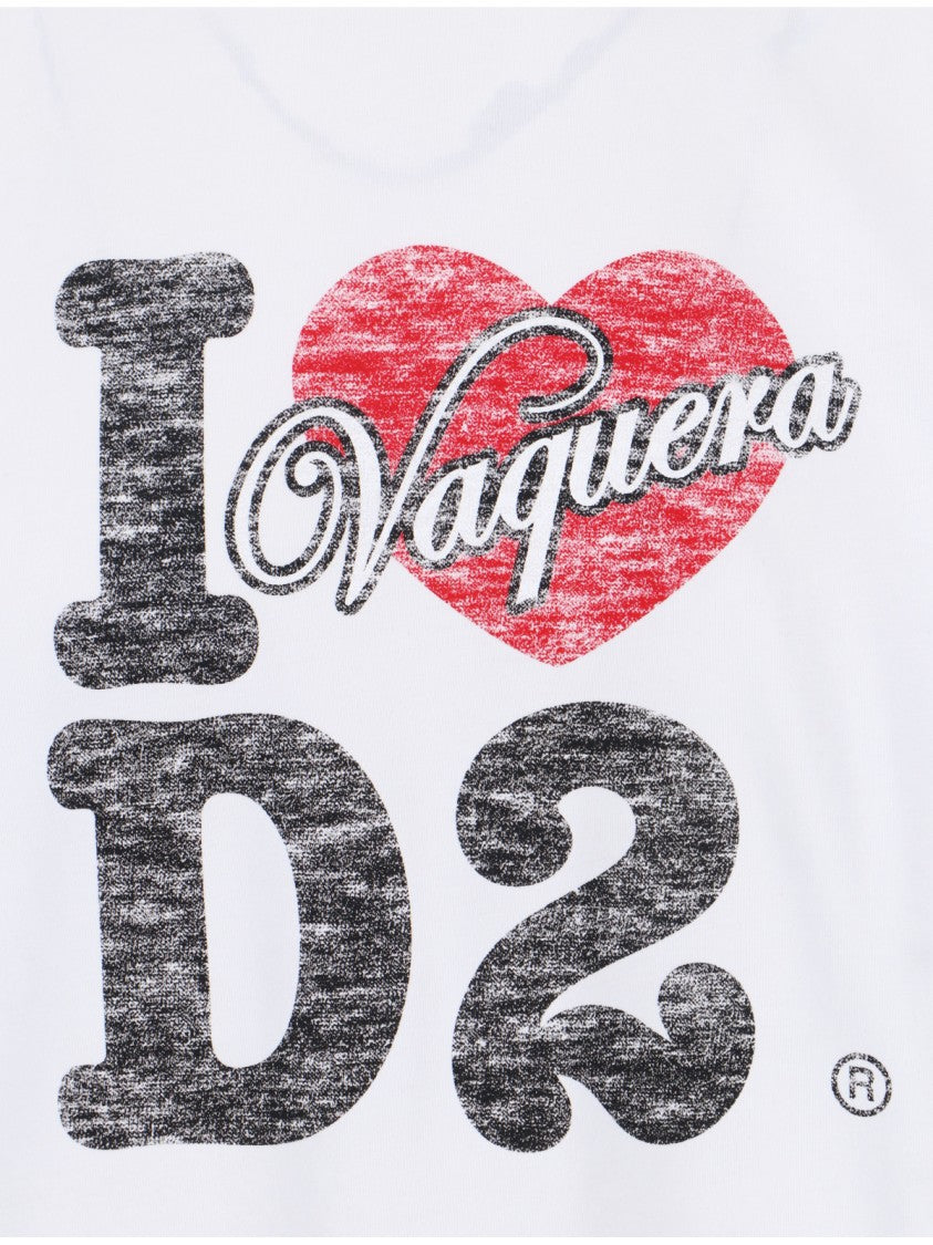 Dsquared2 Multicolor Logo Print Cotton T-Shirt